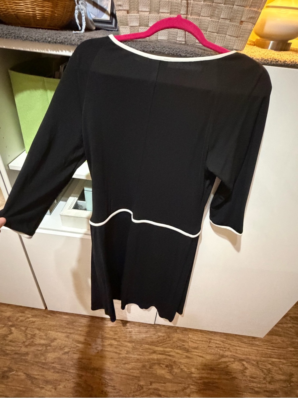 Rabbit Rabbit Rabbit Black Midi Dress with White Trim - Picture 3 of 5